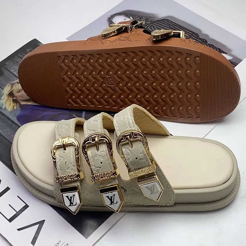 Fashion Triple-Buckle European & American Birkenstock-Style Shoes