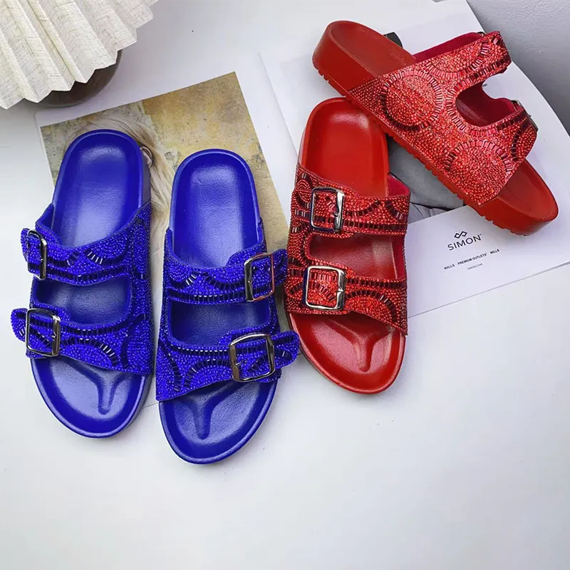 2025 Fashion Double-Buckle Platform Birkenstock Slides Women's Outerwear Shoes